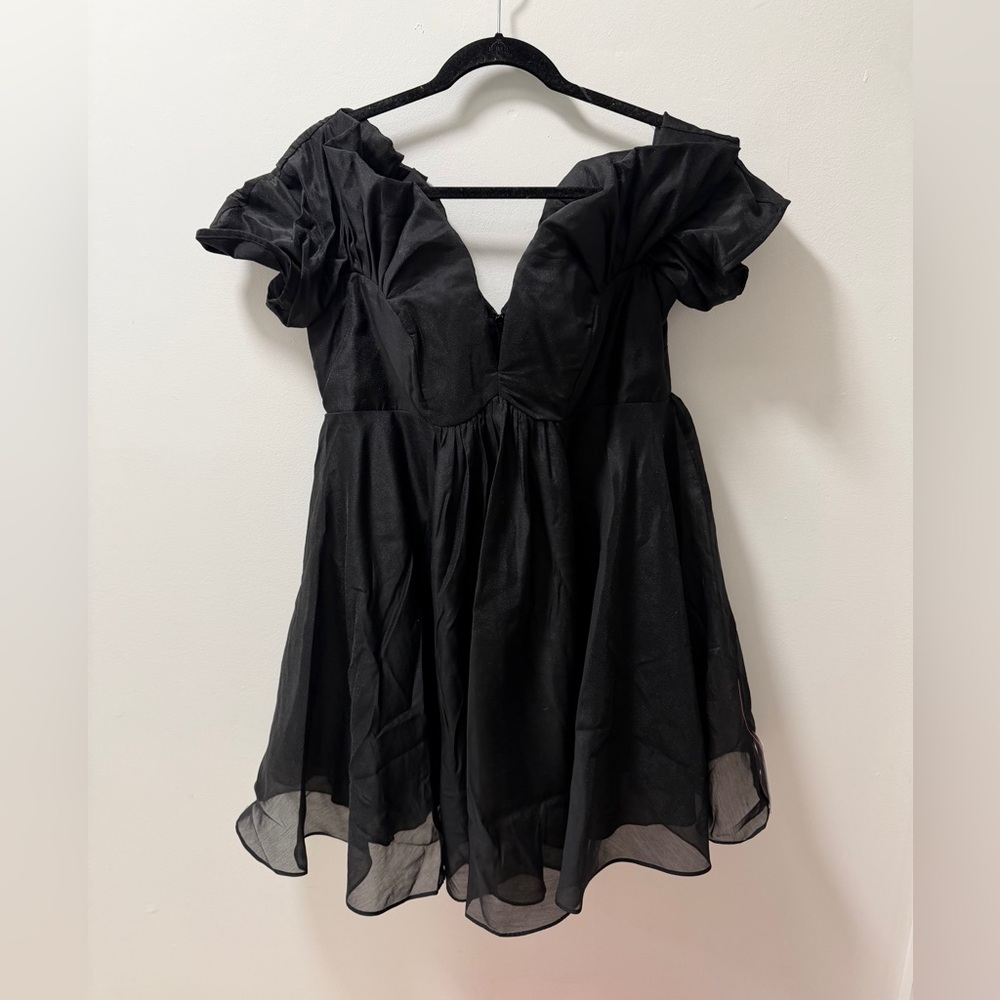 NWT ASOS Black Smock Mini Dress